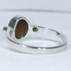 Australian Solid Boulder Opal and Diamond Silver Ring - Size 6.5 Code RM37