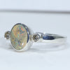 Sterling Silver - Solid Boulder Opal - Natural Diamonds