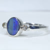 Sterling Silver - Solid Boulder Opal - Natural Diamonds