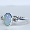 Sterling Silver - Solid Boulder Opal - Natural Diamonds