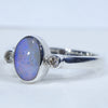 Sterling Silver - Solid Boulder Opal  - Natural Diamonds