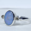 Sterling Silver - Solid Boulder Opal - Natural Diamonds