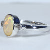 Sterling Silver - Solid Boulder Opal - Natural Diamonds