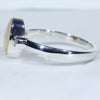 Australian Solid Boulder Opal and Diamond Silver Ring - Size 6.25 Code RM36