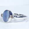 Sterling Silver - Solid Boulder Opal - Natural Diamonds