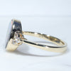 Natural Australian Dark Opal and Diamond Gold Ring - Size 6.5 US Code EJ43