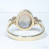 Natural Australian Dark Opal and Diamond Gold Ring - Size 6.5 US Code EJ43