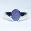 Natural Australian Boulder Opal Silver Ring