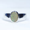 Natural Australian Boulder Opal Silver Ring