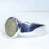 Easy Wear Silver Opal Ring Design  - Thick Band