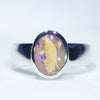 Natural Australian Boulder Opal Silver Ring