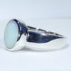 Easy Wear Silver Opal Ring Design - Thick Band