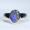 Natural Australian Boulder Opal Silver Ring