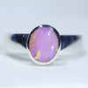 Natural Australian Boulder Opal Silver Ring