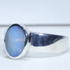Easy Wear Silver Opal Ring Design - Thick Silver Band