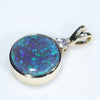 10k Gold - Solid Black Opal - Natural Diamond