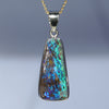 Natural Australian Boulder Opal Gold Pendant