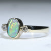 10k Gold - Solid Dark Opal - Natural Diamonds