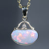Natural Australian Black Opal and Diamond Gold Pendant (7.5mm x 13.5mm) Code - ESP116