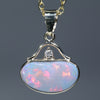 Natural Australian Black Opal Gold and Diamond Pendant