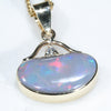 Natural Australian Black Opal and Diamond Gold Pendant (7.5mm x 13.5mm) Code - ESP116