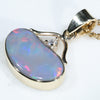Natural Australian Black Opal and Diamond Gold Pendant (7.5mm x 13.5mm) Code - ESP116