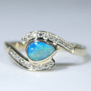 Natural Australian Solid Boulder Opal and Diamond Gold Ring Size - 7.25 US Code  EM09