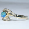 Natural Australian Solid Boulder Opal and Diamond Gold Ring Size - 7.25 US Code  EM09