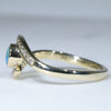 Natural Australian Solid Boulder Opal and Diamond Gold Ring Size - 7.25 US Code  EM09