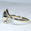 Natural Australian Solid Boulder Opal and Diamond Gold Ring Size - 8 US Code  EM10