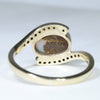 Natural Australian Solid Boulder Opal and Diamond Gold Ring Size - 8 US Code  EM10