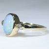 Natural Solid Coober Pedy Opal and Diamond Gold Ring - Size 8 US Code - EM13