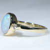 Natural Solid Coober Pedy Opal and Diamond Gold Ring - Size 8 US Code - EM13
