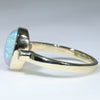 Natural Solid Coober Pedy Opal and Diamond Gold Ring - Size 8 US Code - EM13