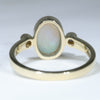 Natural Solid Coober Pedy Opal and Diamond Gold Ring - Size 8 US Code - EM13