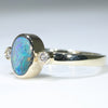Natural Solid Australian Boulder Opal and Diamond Gold Ring - Size 7 US Code - EM11
