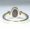 Natural Solid Australian Boulder Opal and Diamond Gold Ring - Size 7 US Code - EM11