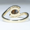 Natural Australian Solid Boulder Opal and Diamond Gold Ring Size - 7 US Code  EM17