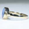 Natural Solid Australian Boulder Opal and Diamond Gold Ring - Size 6.75 US Code - EM26