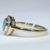Australian Solid Boulder Opal and Diamond Gold Ring - Size 6.5 US Code EM15