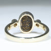 Natural Solid Australian Boulder Opal and Diamond Gold Ring - Size 6.75 US Code - EM26