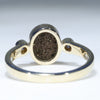 Natural Solid Australian Boulder Opal and Diamond Gold Ring - Size 7.25 US Code - EM29
