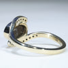 Natural Australian Solid Boulder Opal and Diamond Gold Ring Size 7 -  US Code  EM28