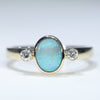 Natural Solid Australian Boulder Opal and Diamond Gold Ring - Size 6  US Code - EM24
