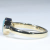 Natural Solid Australian Boulder Opal and Diamond Gold Ring - Size 6  US Code - EM24