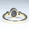 Natural Solid Australian Boulder Opal and Diamond Gold Ring - Size 6  US Code - EM24