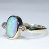 Natural Solid Australian Boulder Opal and Diamond Gold Ring - Size 6.75  US Code - EM08
