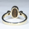 Natural Solid Australian Boulder Opal and Diamond Gold Ring - Size 6.75  US Code - EM08