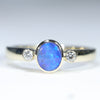 Natural Solid Australian Boulder Opal and Diamond Gold Ring - Size 5.75  US Code - EM33