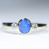 Natural Solid Australian Boulder Opal and Diamond Gold Ring - Size 5.75  US Code - EM33